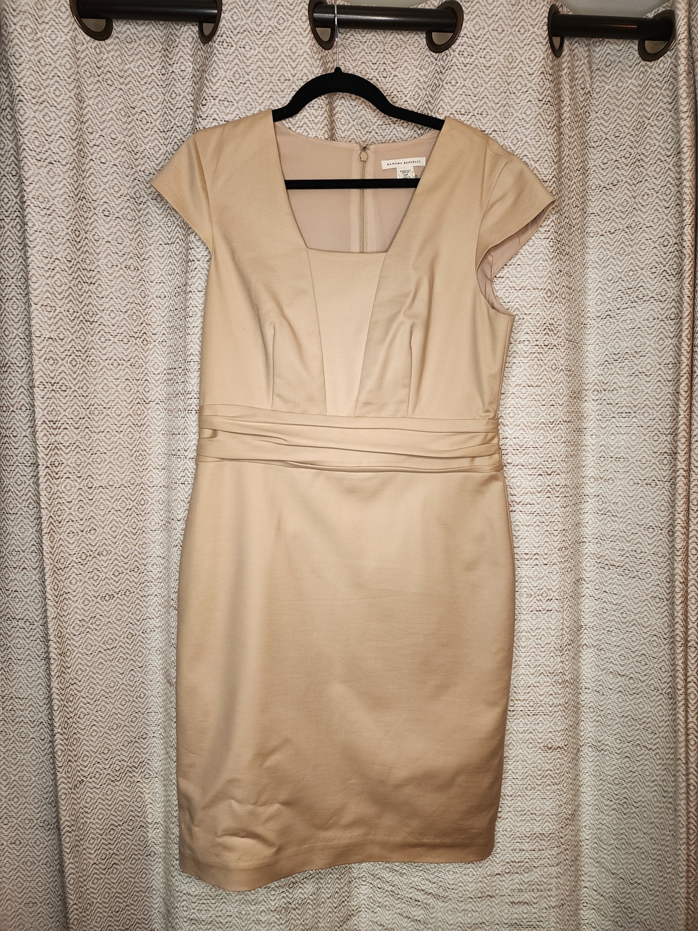 Banana Republic Tan Cap-Sleeve Sheath Dress